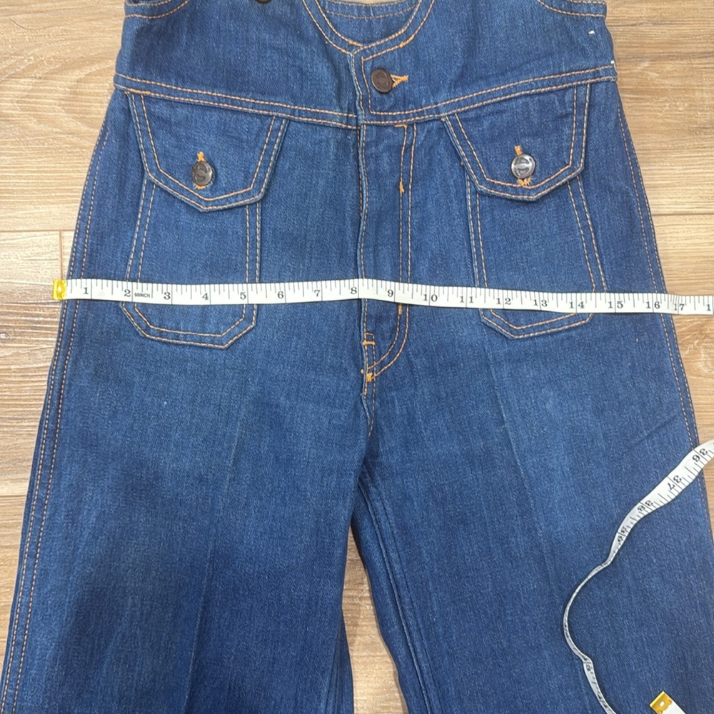 1970s Vintage Hang Ten Classic Blue Denim Overalls - Picture 9 of 10